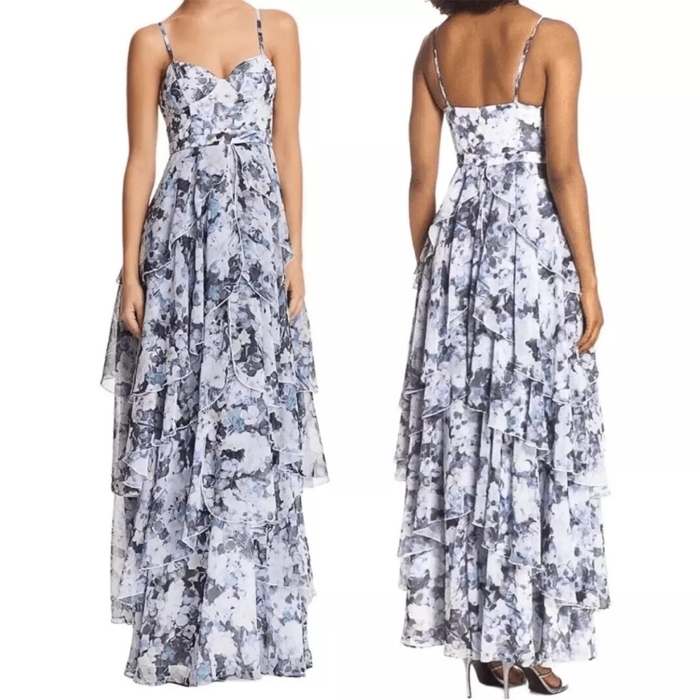 Fame and Partners The Catherine Tiered Floral Gown